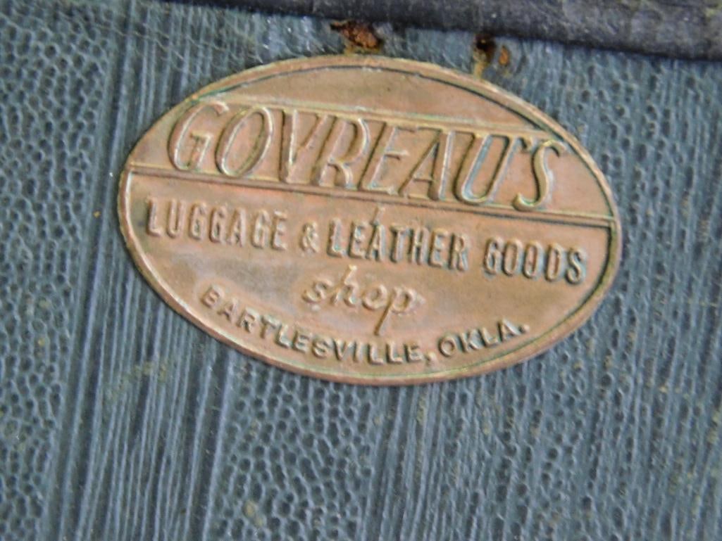 Govreaus Leather Luggage Suitcase Vintage Antique: Govreaus Leather Luggage Suitcase Vintage Antique
