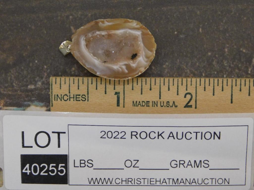 GEODE PENDANT ROCK STONE LAPIDARY SPECIMEN - 2