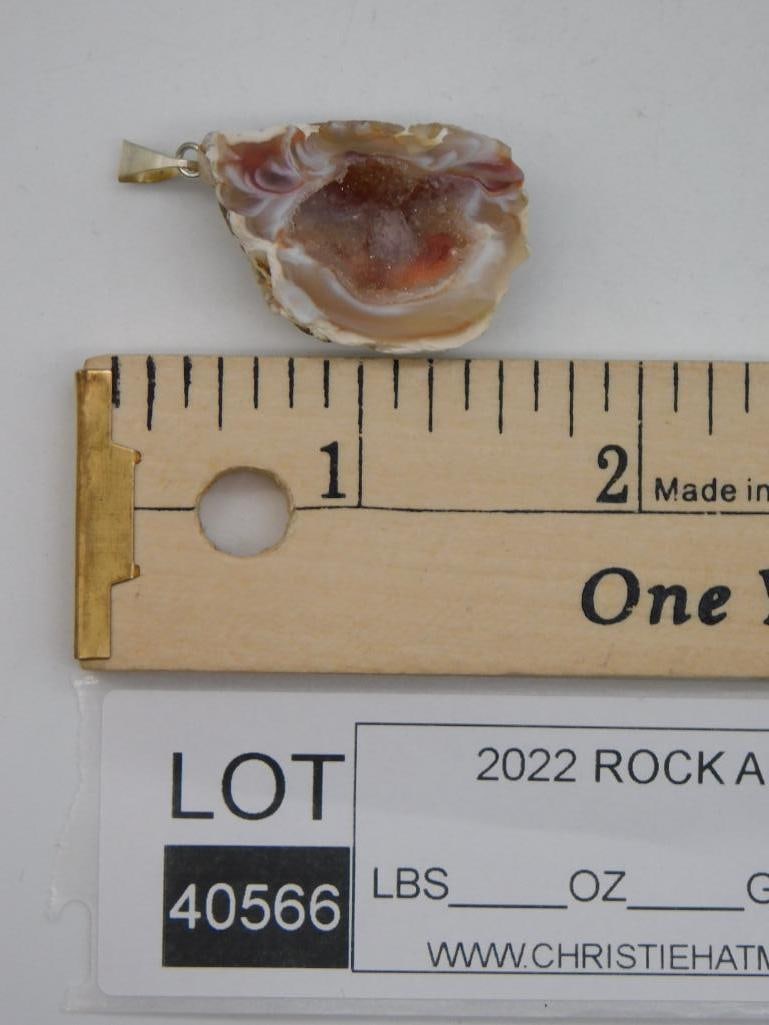 GEODE PENDANT ROCK STONE LAPIDARY SPECIMEN - 2