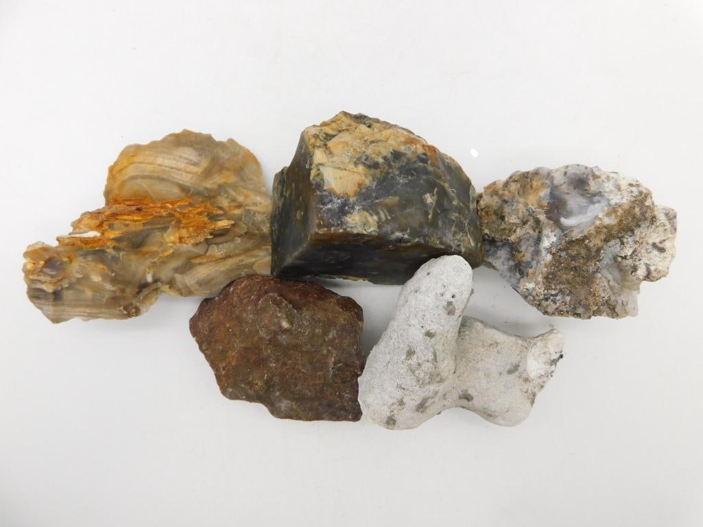 MIXED LOT ROCK STONE LAPIDARY SPECIMEN: MIXED LOT ROCK STONE LAPIDARY SPECIMEN
