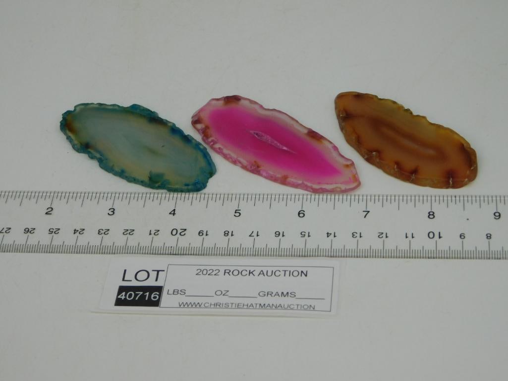 AGATE SLICE ROCK STONE LAPIDARY SPECIMEN - 3