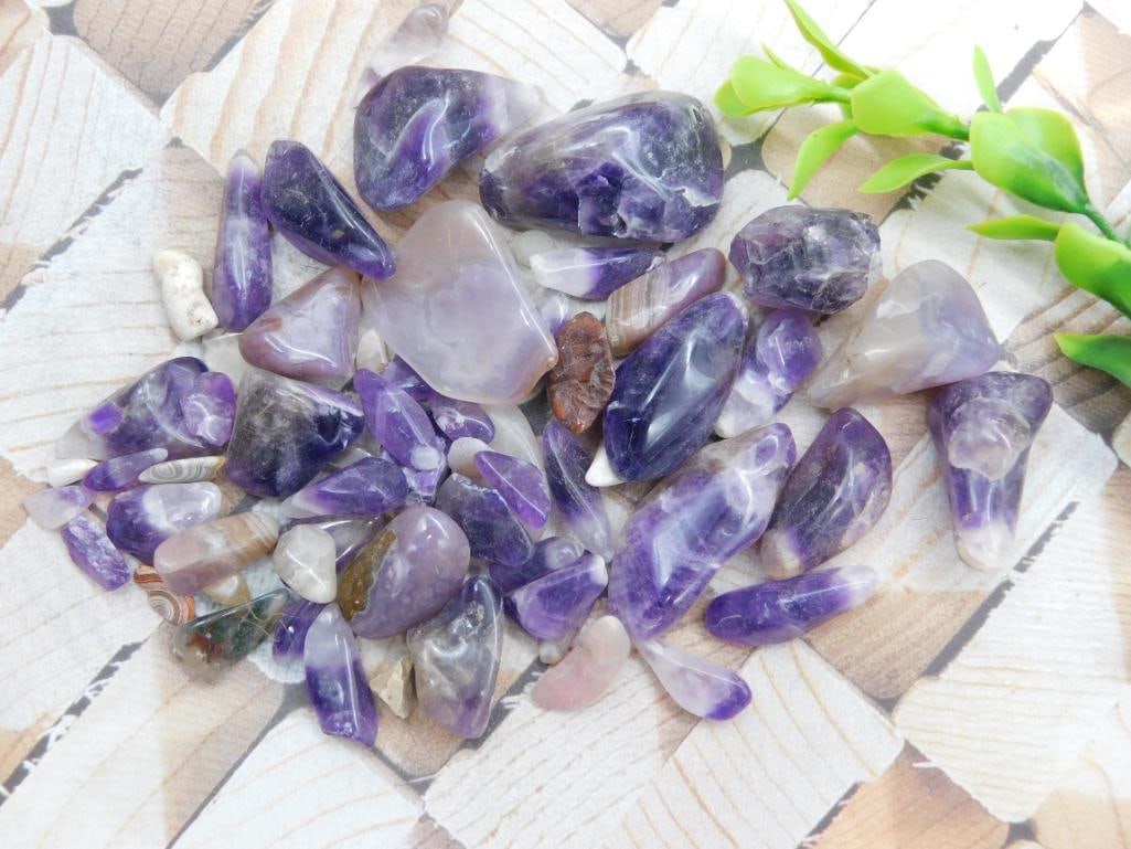 AMETHYST AND ROYAL AZTEC LACE ROCK STONE LAPIDARY SPECIMEN: AMETHYST AND ROYAL AZTEC LACE ROCK STONE LAPIDARY SPECIMEN