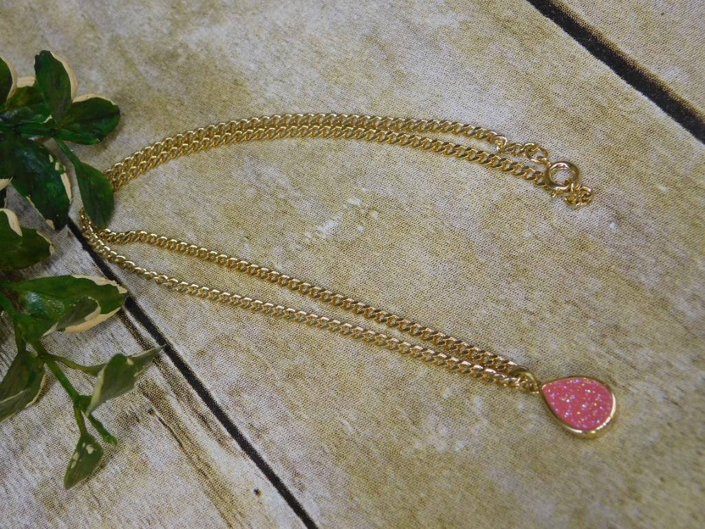 DRUZY QUARTZ PENDANT ON CHAIN NECKLACE ROCK STONE LAPIDARY SPECIMEN: DRUZY QUARTZ PENDANT ON CHAIN NECKLACE ROCK STONE LAPIDARY SPECIMEN