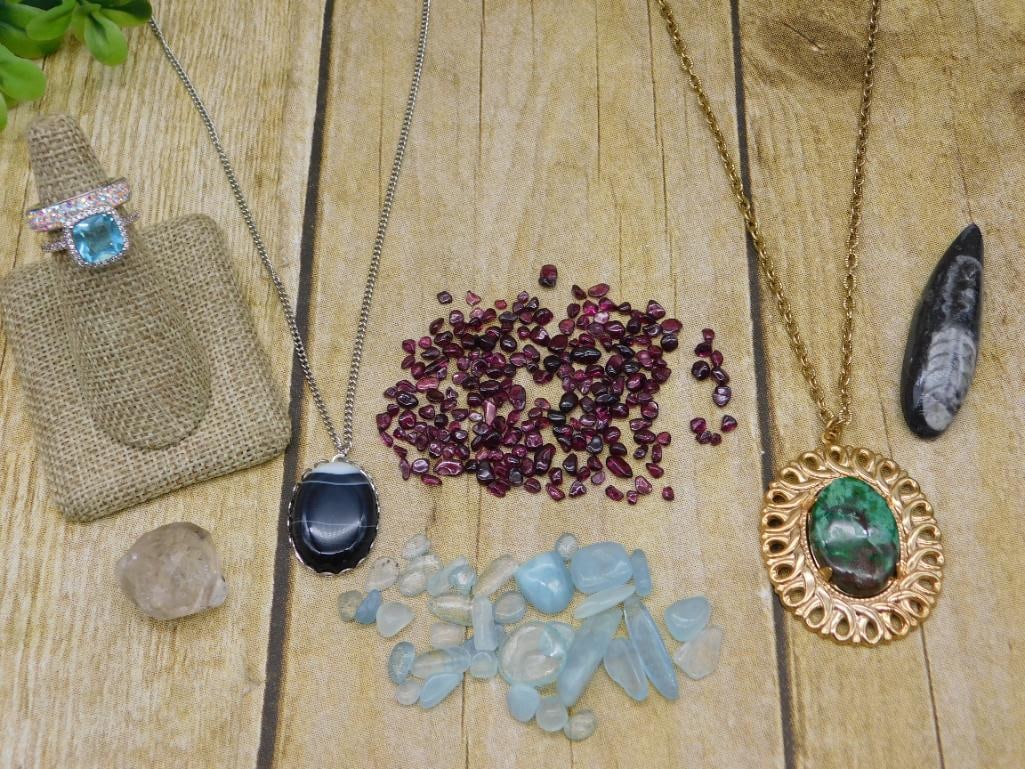 MIXED LOT ROCK STONE LAPIDARY SPECIMEN: MIXED LOT ROCK STONE LAPIDARY SPECIMEN