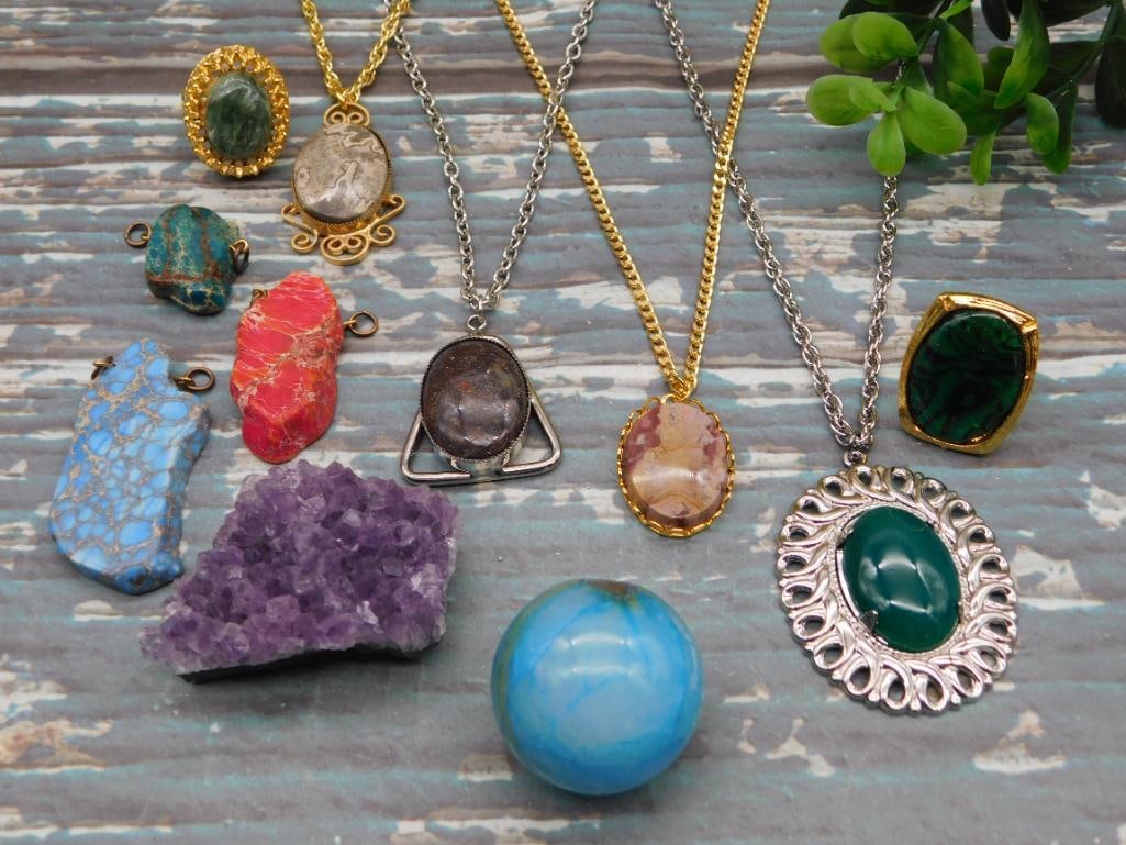 MIXED LOT ROCK STONE LAPIDARY SPECIMEN: MIXED LOT ROCK STONE LAPIDARY SPECIMEN