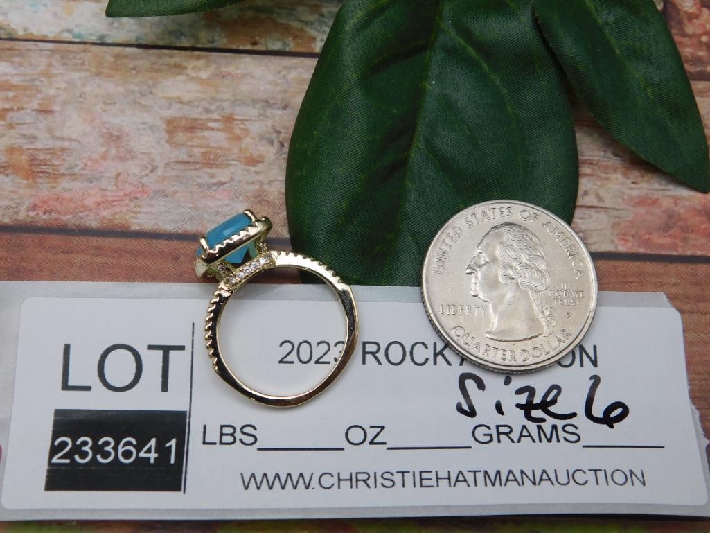 GENUINE STONE RING SIZE 6 - 2