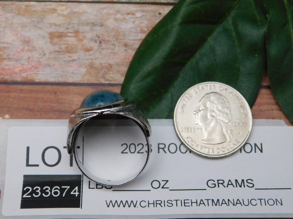 MOSS AGATE RING ROCK STONE LAPIDARY SPECIMEN - 2