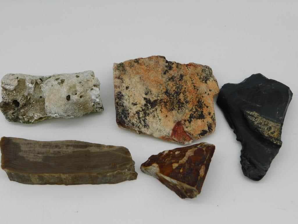 MIXED LOT ROCK STONE LAPIDARY SPECIMEN: MIXED LOT ROCK STONE LAPIDARY SPECIMEN