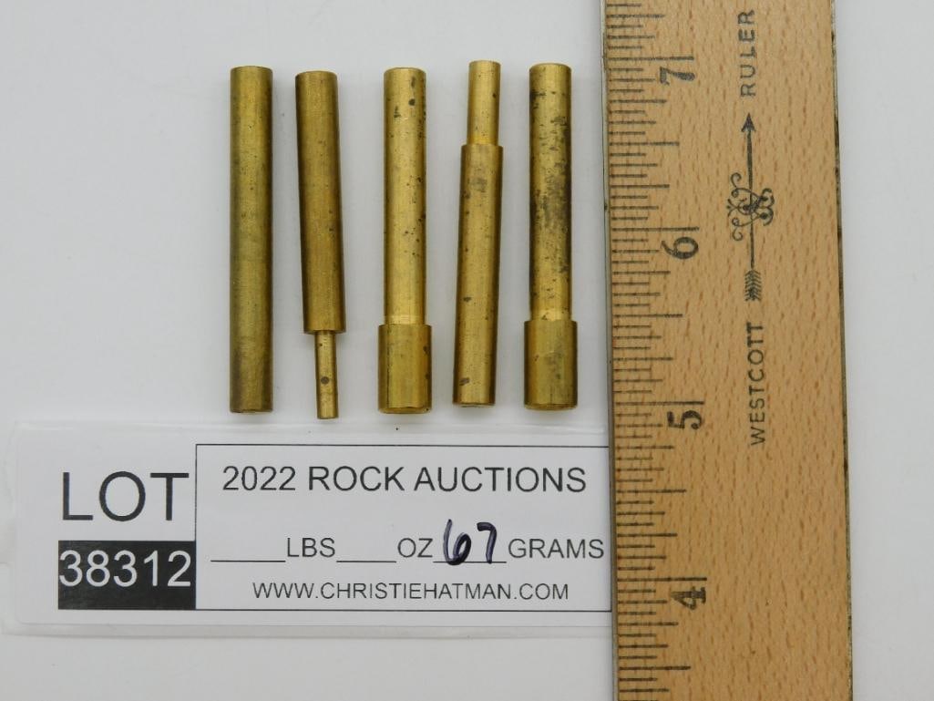 BRASS DOPS ROCK STONE LAPIDARY SPECIMEN - 2