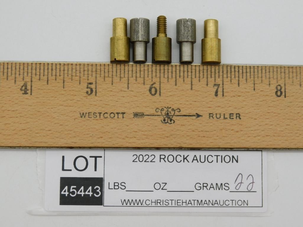 BRASS DOPS ROCK STONE LAPIDARY SPECIMEN - 2