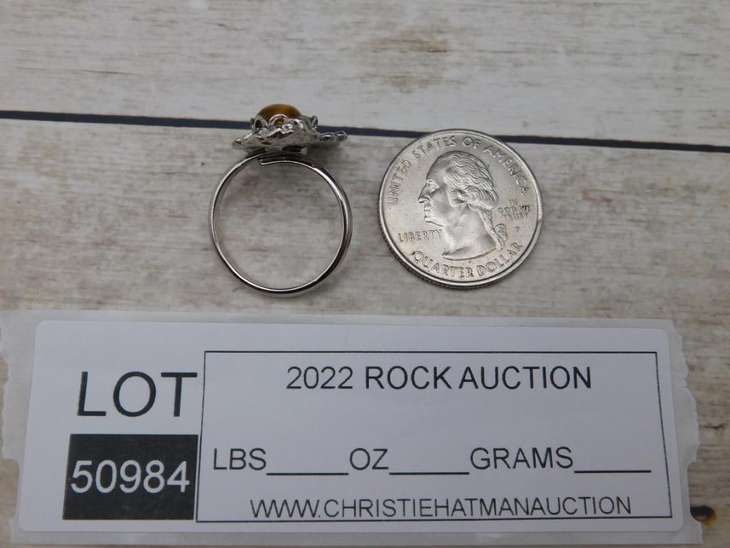 TIGERS EYE RING ROCK STONE LAPIDARY SPECIMEN - 2