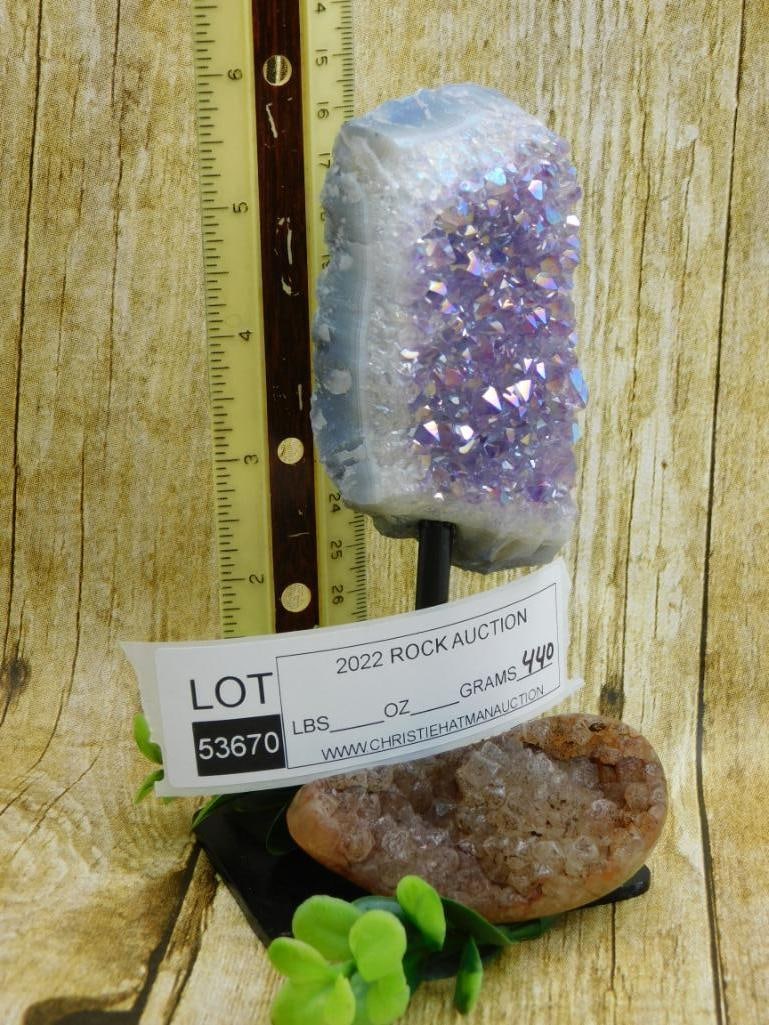 TITANIUM AMETHYST DISPLAY ROCK STONE LAPIDARY SPECIMEN - 2