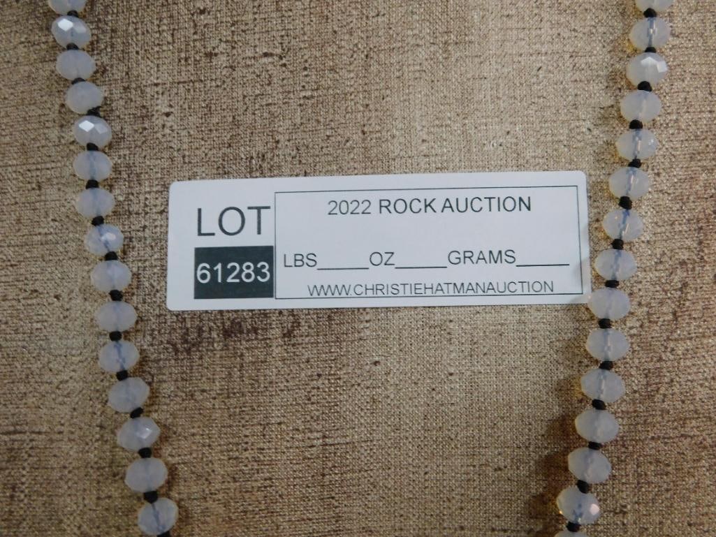 HATMAN ORIGINAL GEODE SLICE ON SPARKLE BEAD NECKLACE - 3