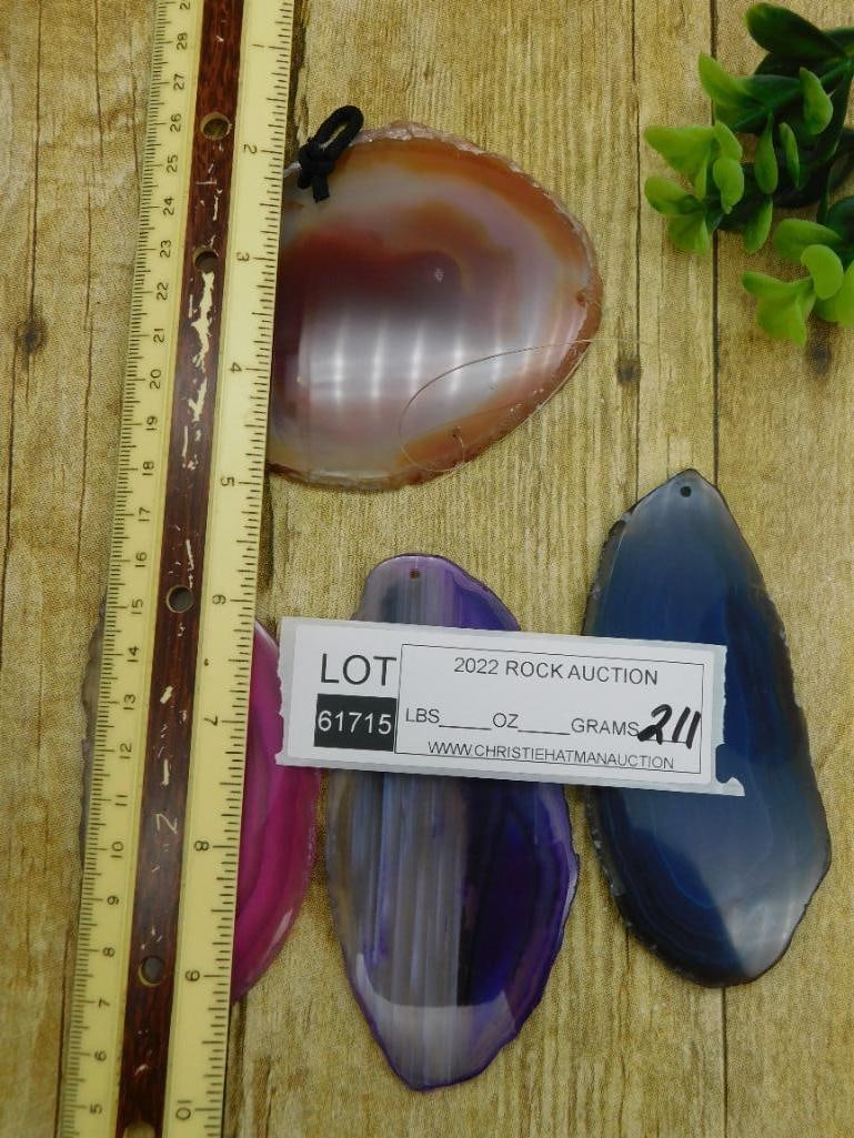 AGATE SLICE WIND CHIMES ROCK STONE LAPIDARY SPECIMEN - 2