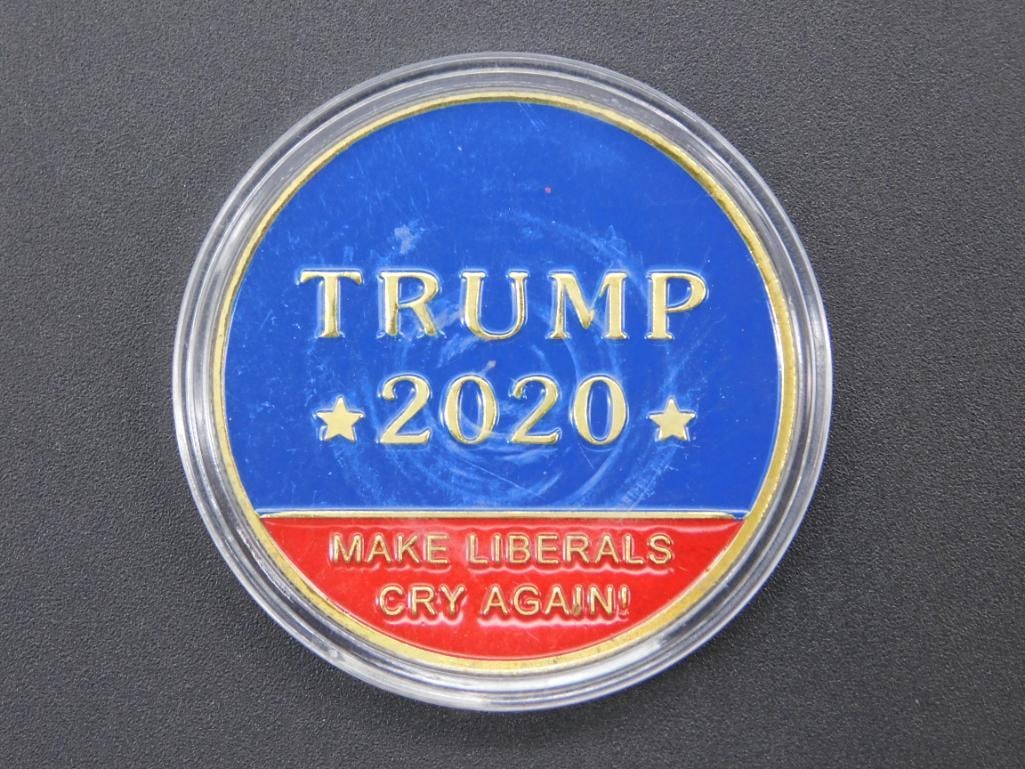2020 KEEP AMERICA GREAT COLORED DONALD TRUMP COIN: 2020 KEEP AMERICA GREAT COLORED DONALD TRUMP COIN