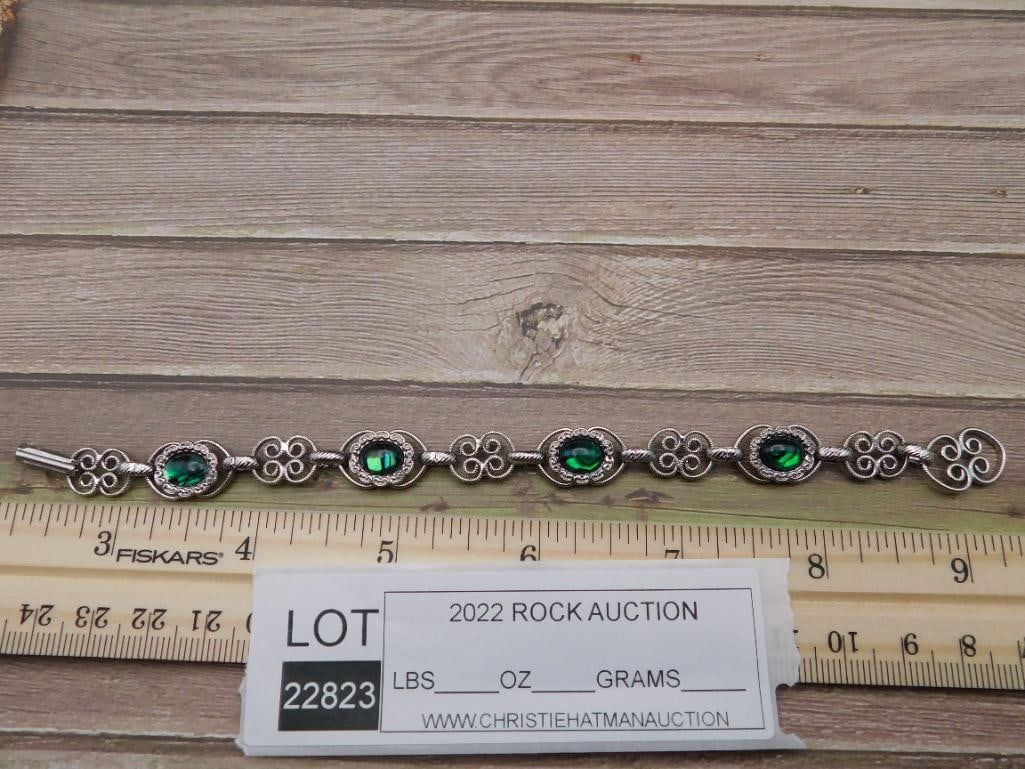 ABALONE STONE BRACELET ROCK STONE LAPIDARY SPECIMEN - 2