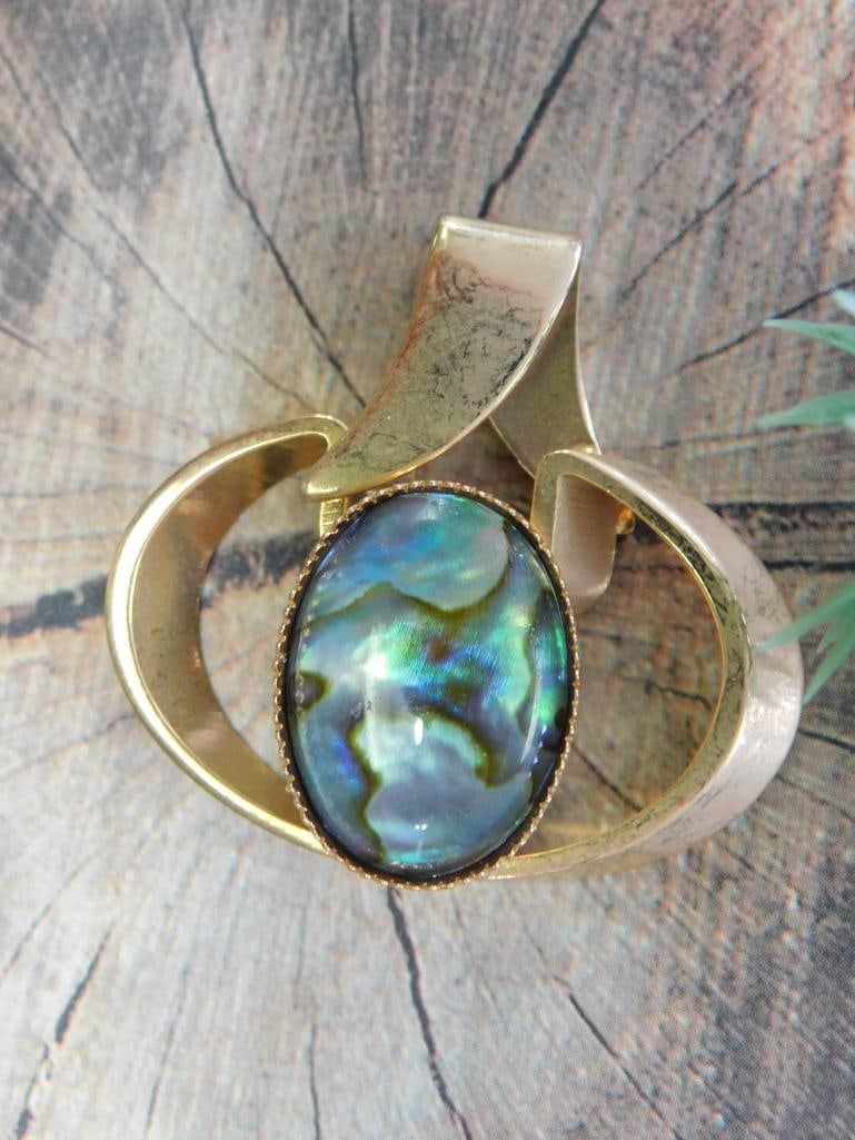 ABALONE PENDANT ROCK STONE LAPIDARY SPECIMEN (1 of 2)