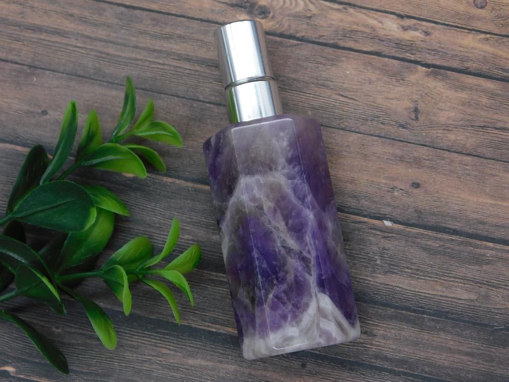 AMETHYST PERFUME BOTTLE ROCK STONE LAPIDARY SPECIMEN: AMETHYST PERFUME BOTTLE ROCK STONE LAPIDARY SPECIMEN