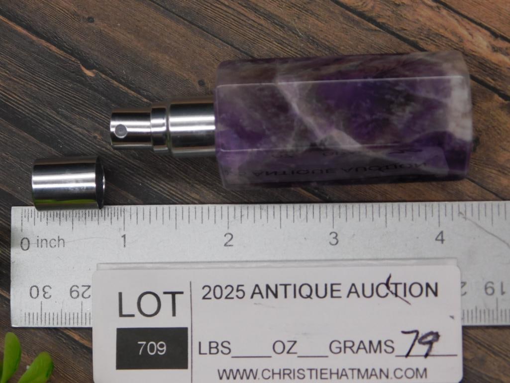 AMETHYST PERFUME BOTTLE ROCK STONE LAPIDARY SPECIMEN - 2