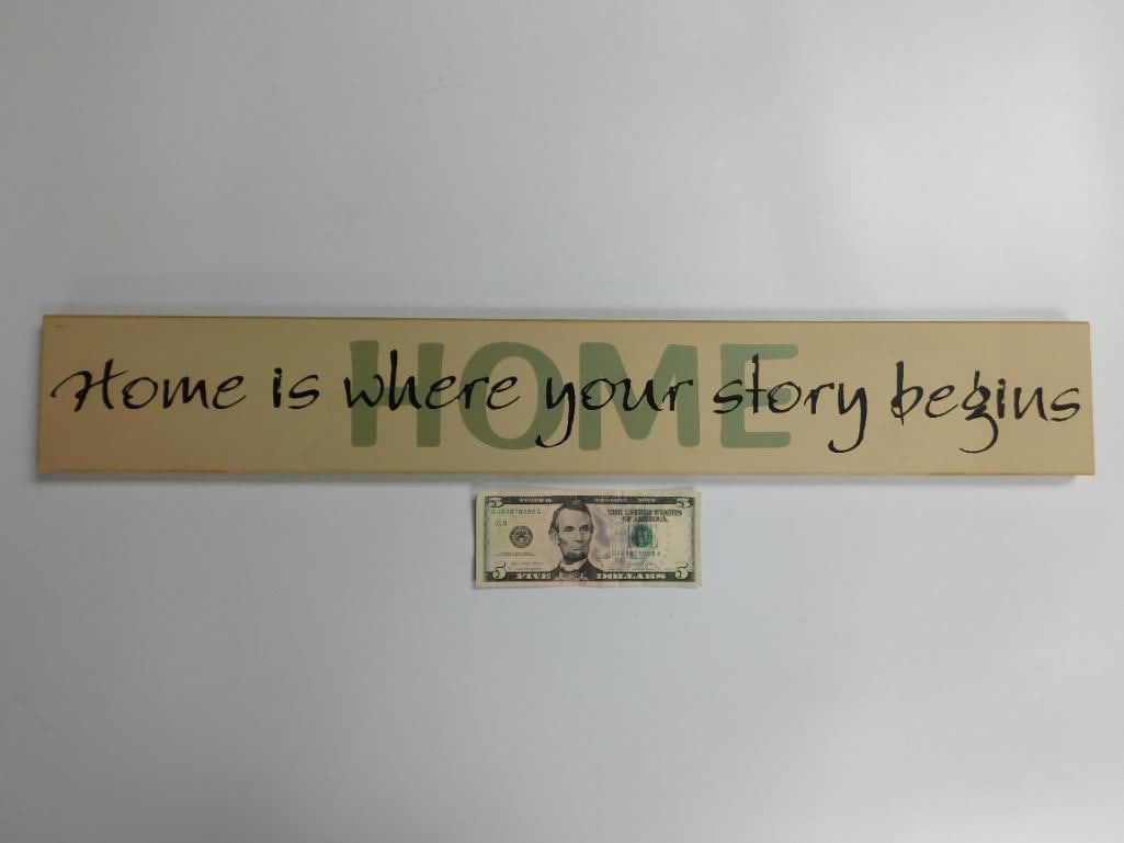 Home is Where Your Story Begins Decorative Sign: Home is Where Your Story Begins Decorative Sign