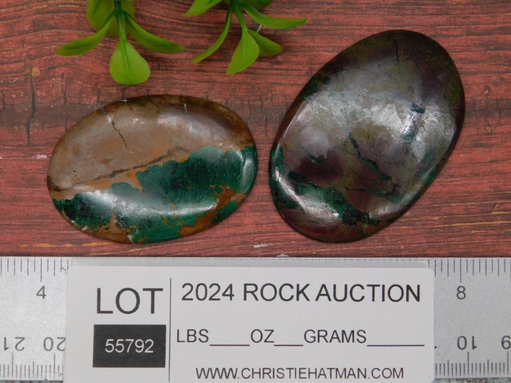 CHRYSOCOLLA CABOCHONS ROCK STONE LAPIDARY SPECIMEN - 2