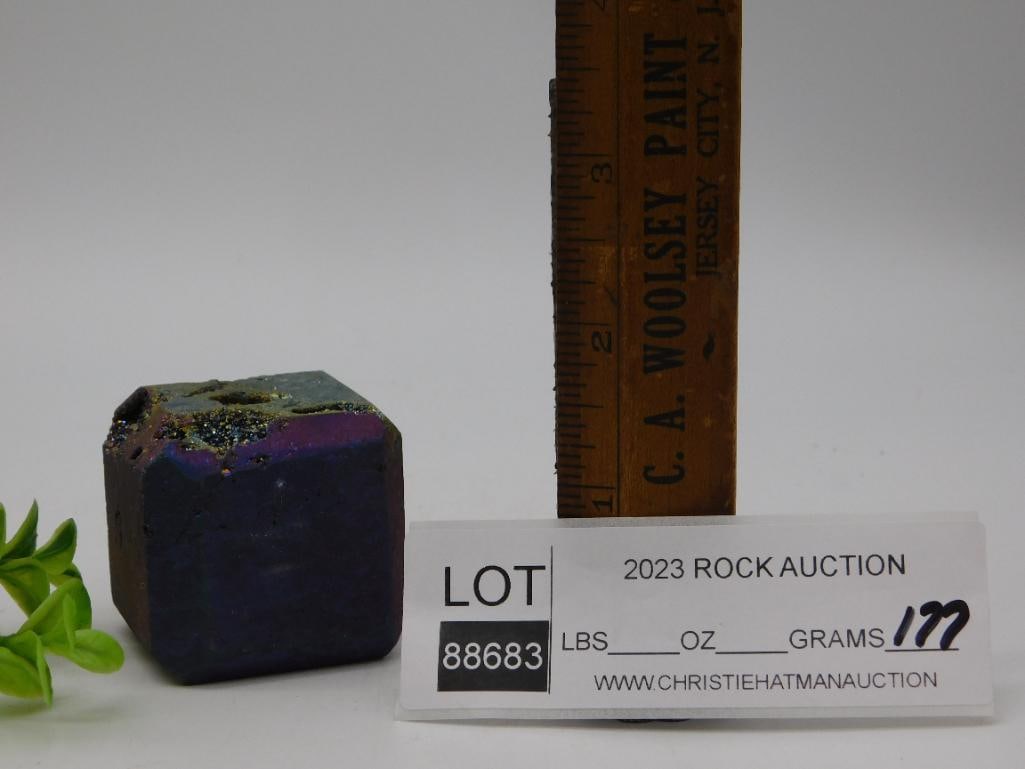 DRUZY TITANIUM CUBE ROCK STONE LAPIDARY SPECIMEN - 2