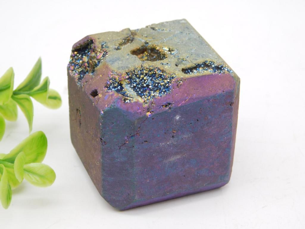 DRUZY TITANIUM CUBE ROCK STONE LAPIDARY SPECIMEN - 3