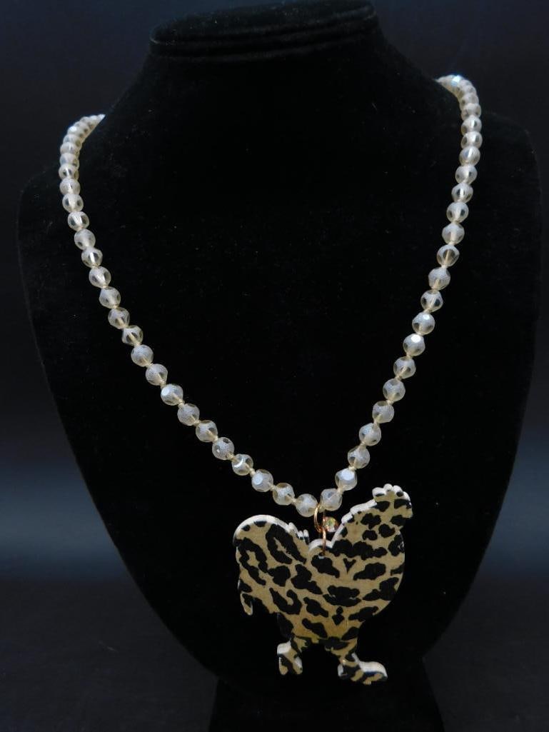 Leopard Print CHICKEN Pendant Necklace - 2