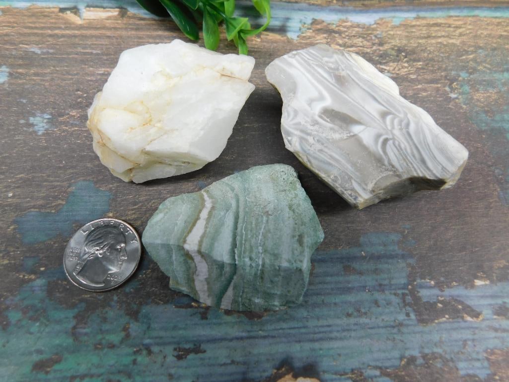 Three Decorative Rock Stone Lapidary Specimen - 2