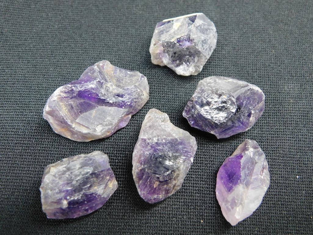 6 Rough Amethyst Stones Rock Stone Lapidary Specimen: 6 Rough Amethyst Stones Rock Stone Lapidary Specimen