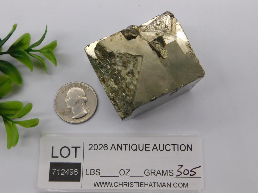 SPANIS PYRITE CUBE ROCK STONE LAPIDARY SPECIMEN - 2