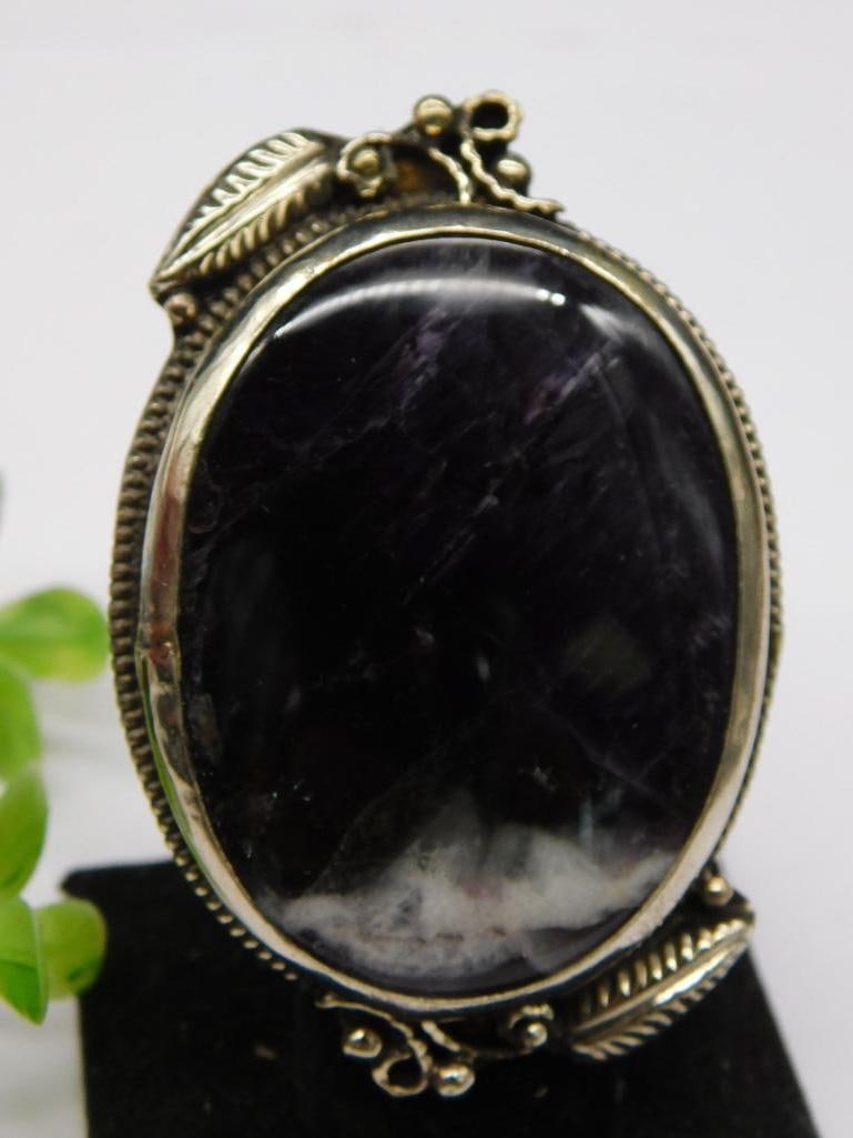 AMETHYST ADJUSTABLE STATEMENT RING ROCK STONE LAPIDARY SPECIMEN: AMETHYST ADJUSTABLE STATEMENT RING ROCK STONE LAPIDARY SPECIMEN