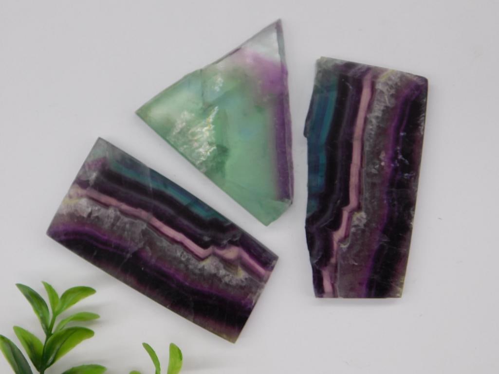 RAINBOW FLUORITE SLABS ROCK STONE LAPIDARY SPECIMEN: RAINBOW FLUORITE SLABS ROCK STONE LAPIDARY SPECIMEN