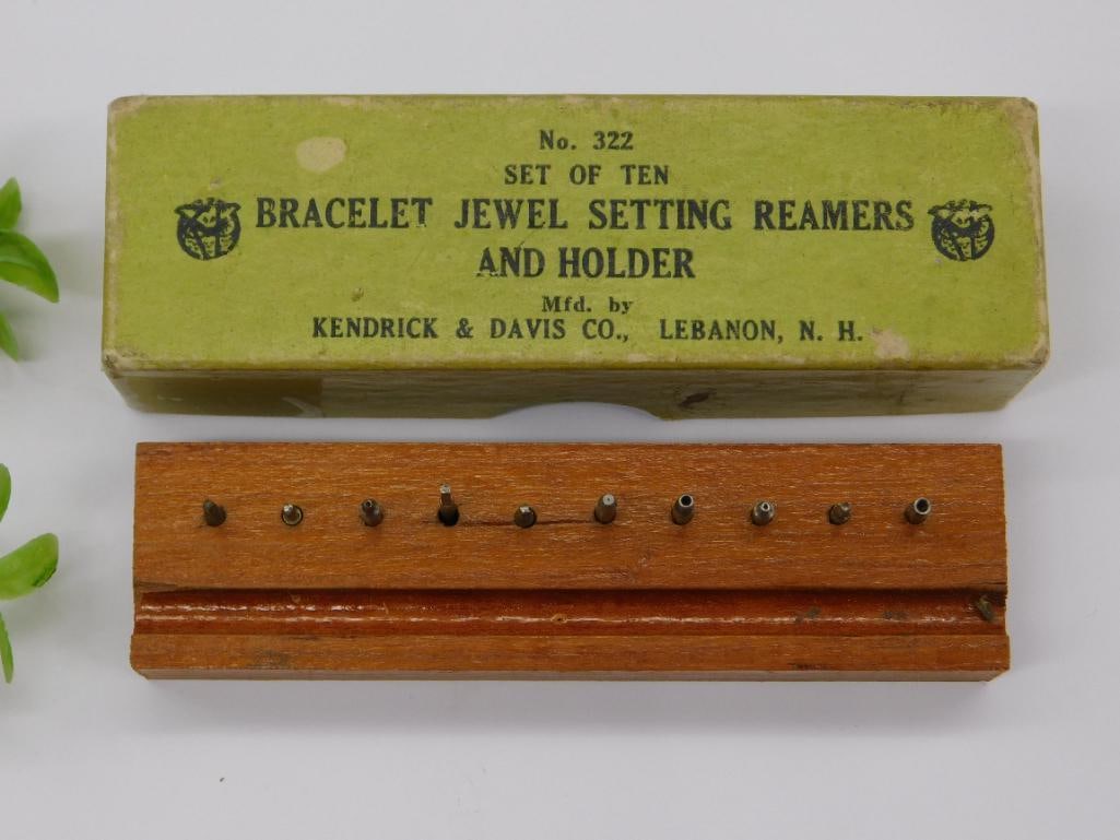 K&D BRACELET JEWEL SETTING REAMERS AND HOLDER VINTAGE ANTIQUE: K&D BRACELET JEWEL SETTING REAMERS AND HOLDER VINTAGE ANTIQUE