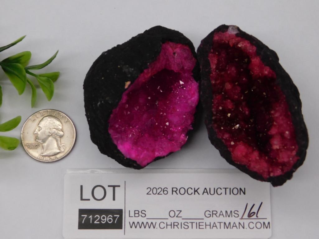 PINK GEODE ROCK STONE LAPIDARY SPECIMEN - 2