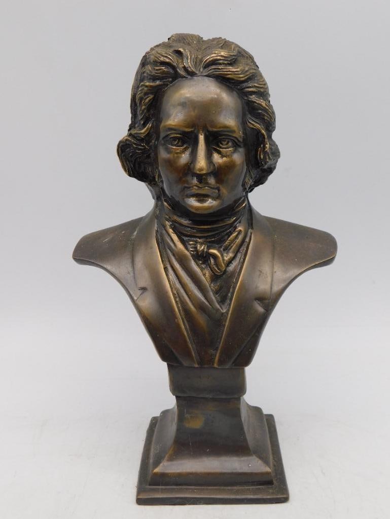 C LUDWIG VAN BEETHOVEN BRONZE BUST SCULPTURE VINTAGE ANTIQUE: C LUDWIG VAN BEETHOVEN BRONZE BUST SCULPTURE VINTAGE ANTIQUE