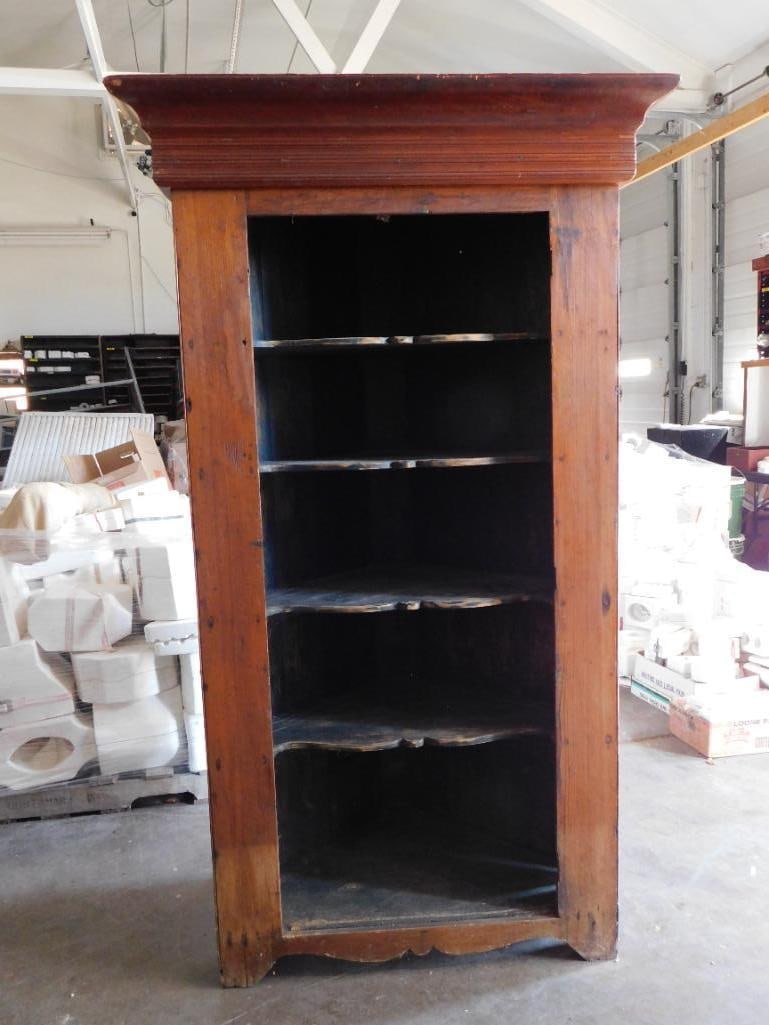 TALL WOODEN BOOKCASE VINTAGE ANTIQUE (1 of 2)
