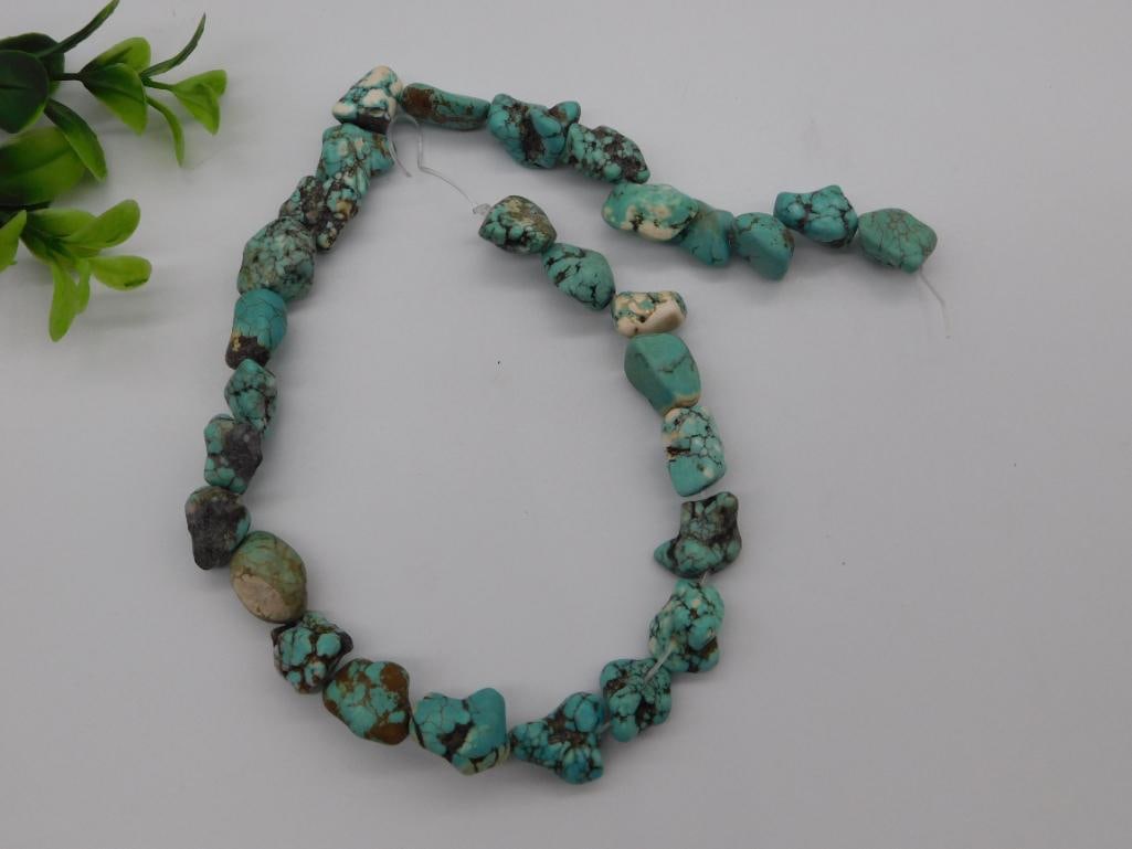 TURQUOISE NUGGET BEADS ROCK STONE LAPIDARY SPECIMEN: TURQUOISE NUGGET BEADS ROCK STONE LAPIDARY SPECIMEN