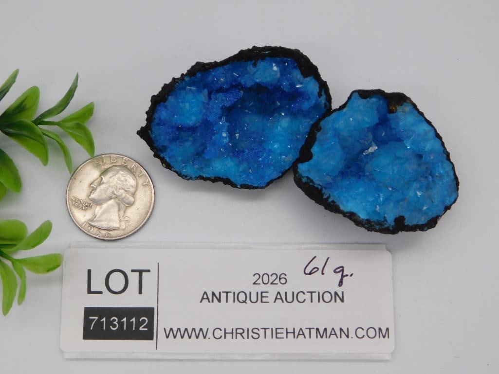 BLUE GEODE ROCK STONE LAPIDARY SPECIMEN - 2