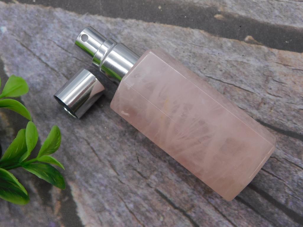 ROSE QUARTZ PERFUME BOTTLE ROCK STONE LAPIDARY SPECIMEN: ROSE QUARTZ PERFUME BOTTLE ROCK STONE LAPIDARY SPECIMEN