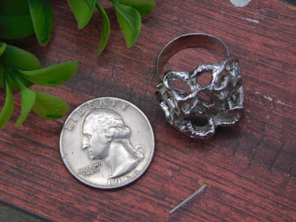 SILVER TONE RING - 2