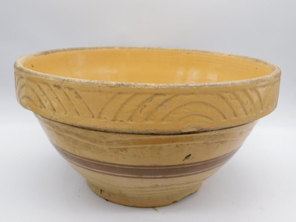 ROBINSON RANSBOTTOM POTTERY YELLOWARE MIXING BOWL VINTAGE ANTIQUE: ROBINSON RANSBOTTOM POTTERY YELLOWARE MIXING BOWL VINTAGE ANTIQUE