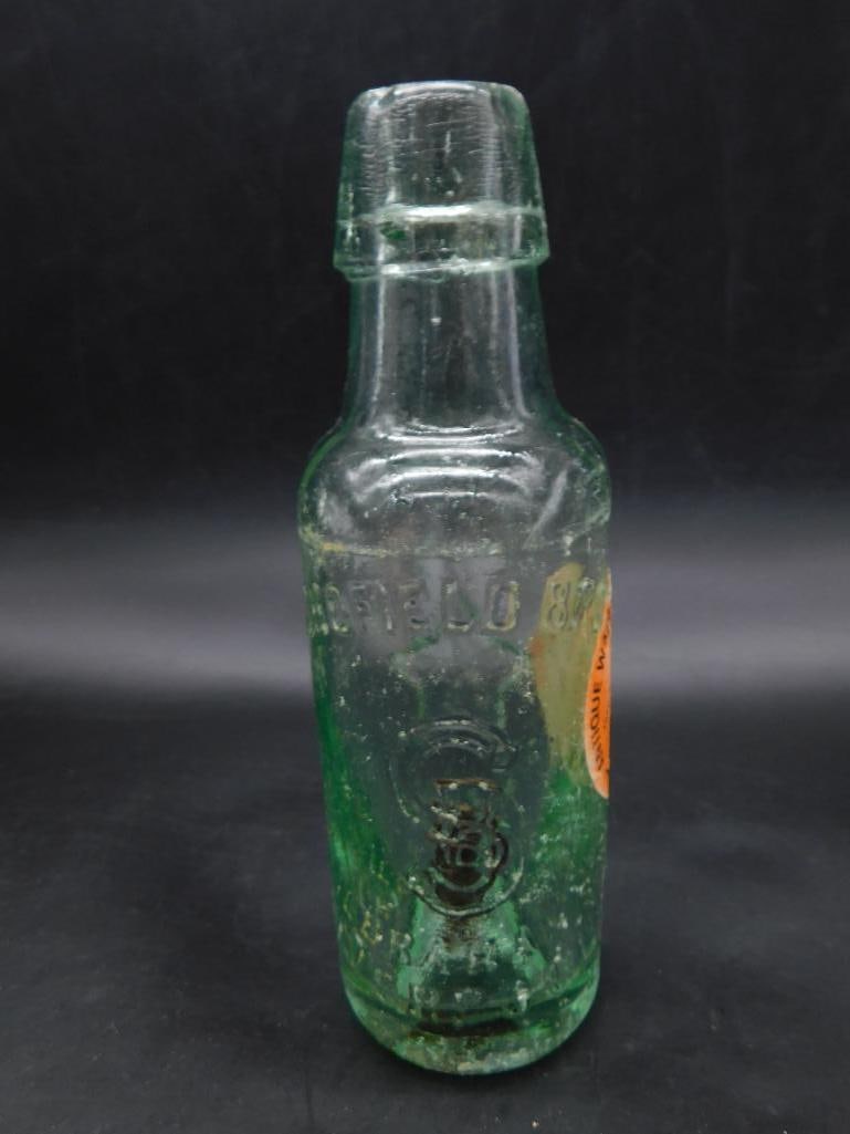 RARE EUROPEAN BLOB TOP GLASS MINERAL WATER BOTTLE VINTAGE ANTIQUE: RARE EUROPEAN BLOB TOP GLASS MINERAL WATER BOTTLE VINTAGE ANTIQUE