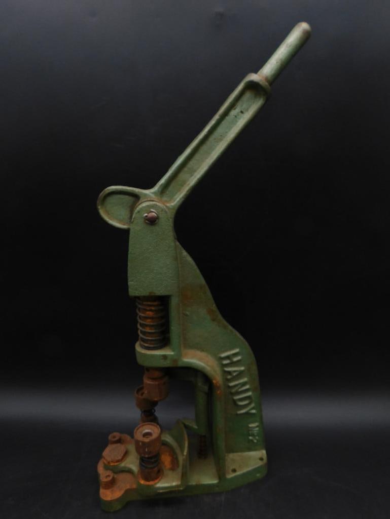 HANDY BUTTON PRESS MACHINE VINTAGE ANTIQUE: HANDY BUTTON PRESS MACHINE VINTAGE ANTIQUE