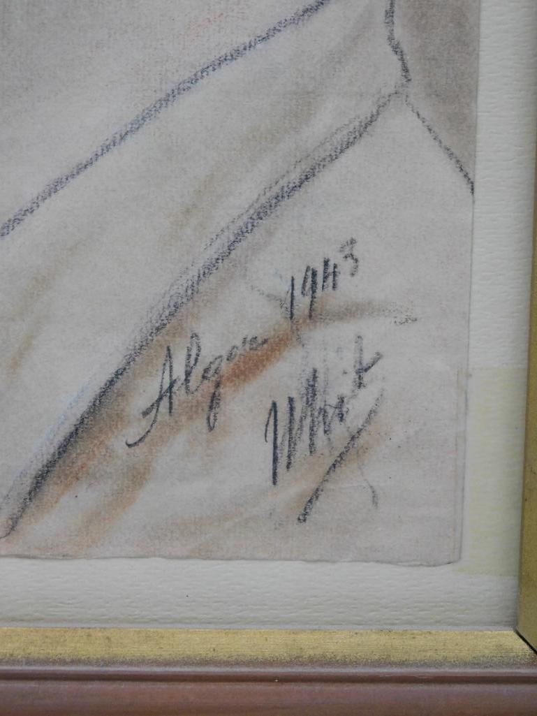 Framed Portrait Sketch of Man in Uniform WATCHMAKER WATCHMAKING TOOLS: Framed Portrait Sketch of Man in Uniform WATCHMAKER WATCHMAKING TOOLS