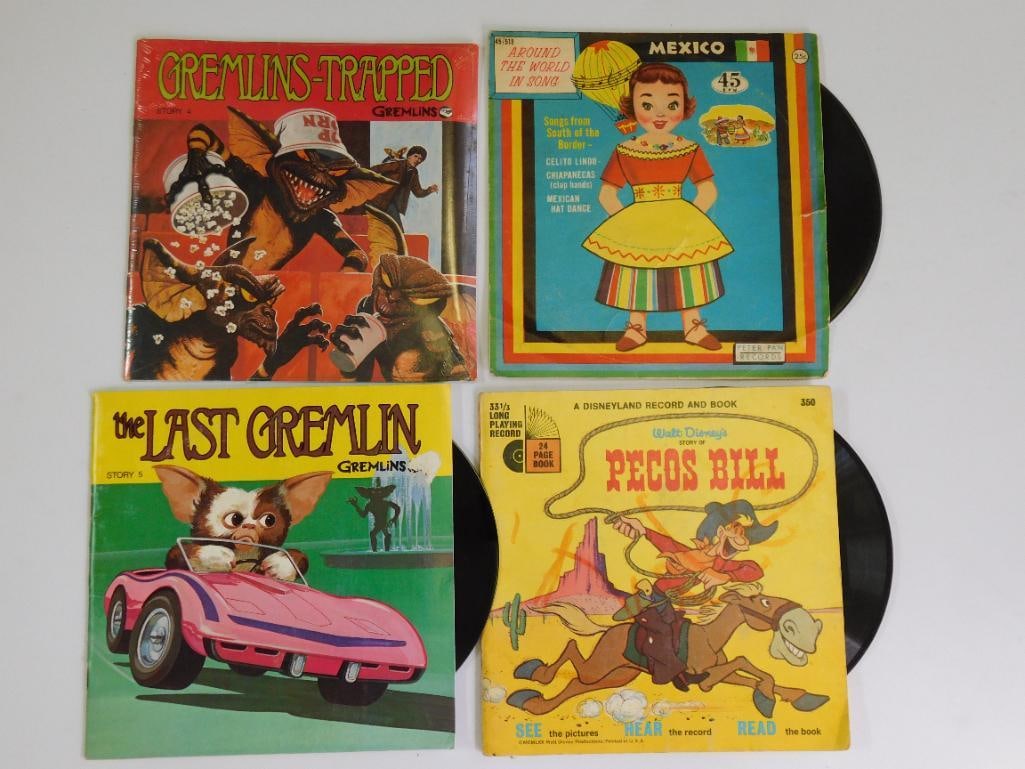LOT OF FOUR CHILDRENS STORY RECORDS VINTAGE ANTIQUE: LOT OF FOUR CHILDRENS STORY RECORDS VINTAGE ANTIQUE
