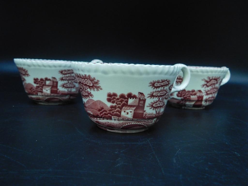 SPODES TOWER COPELAND ENGLAND TEA CUPS VINTAGE ANTIQUE: SPODES TOWER COPELAND ENGLAND TEA CUPS VINTAGE ANTIQUE