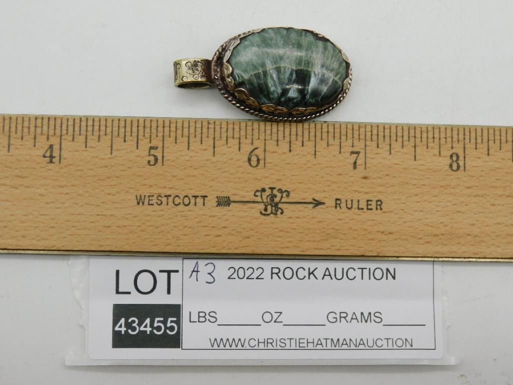 SERAPHINITE PENDANT ROCK STONE LAPIDARY SPECIMEN - 2