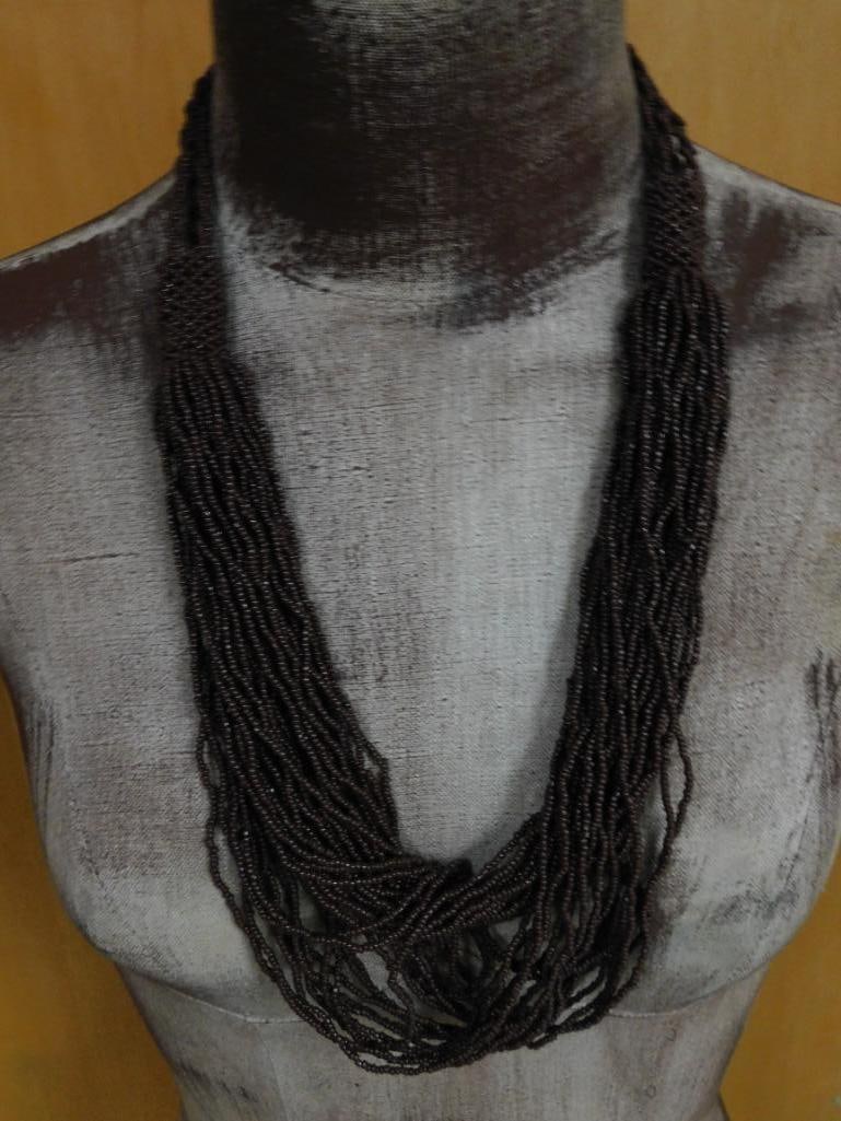 SEED BEAD NECKLACE ROCK STONE LAPIDARY SPECIMEN: SEED BEAD NECKLACE ROCK STONE LAPIDARY SPECIMEN