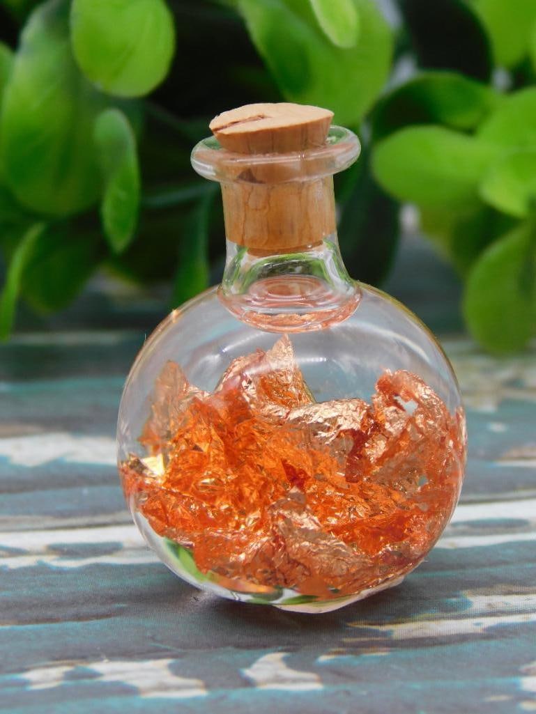 COPPER FLAKES IN BOTTLE ROCK STONE LAPIDARY SPECIMEN: COPPER FLAKES IN BOTTLE ROCK STONE LAPIDARY SPECIMEN